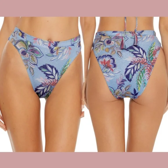 NWT BECCA [ Large ] South‎ Pacific High Waist Bikini Bottoms In Sky