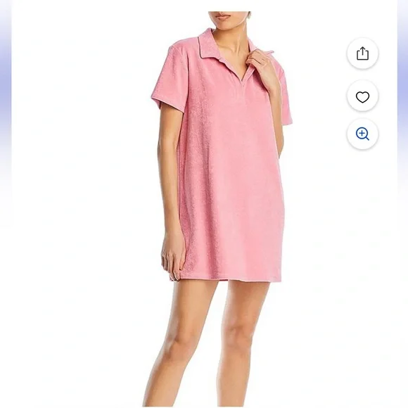 Wayf Pink Terry polo mini dress-worn‎ about 3 times