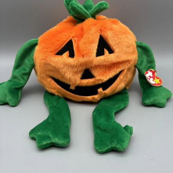 Ty Beanie Buddy - PUMKIN' - the Jack‎ O Lantern Halloween Pumpkin