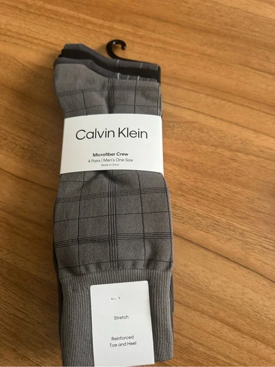 Calvin Klein Men's Gray Microfiber Crew Socks - 4 Pack