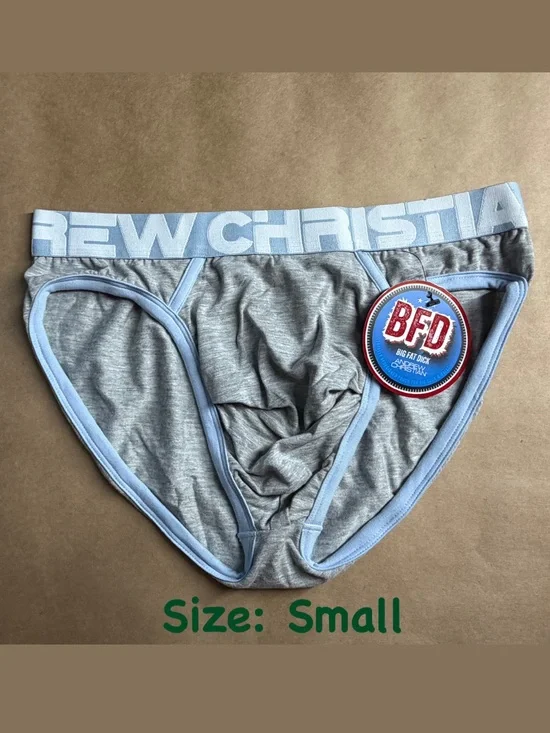 Andrew Christian BFD Men's Brief Underwear Gray/Blue Size SMALL
