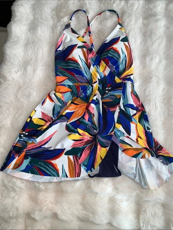 Anne Cole Riviera Floral Swim Dress Swimsuit