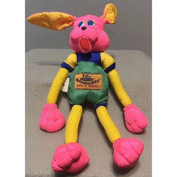 Vintage Funnoodle Bendoodles Ben D Bunny‎ Rabbitt Bunny Neon Easter RARE