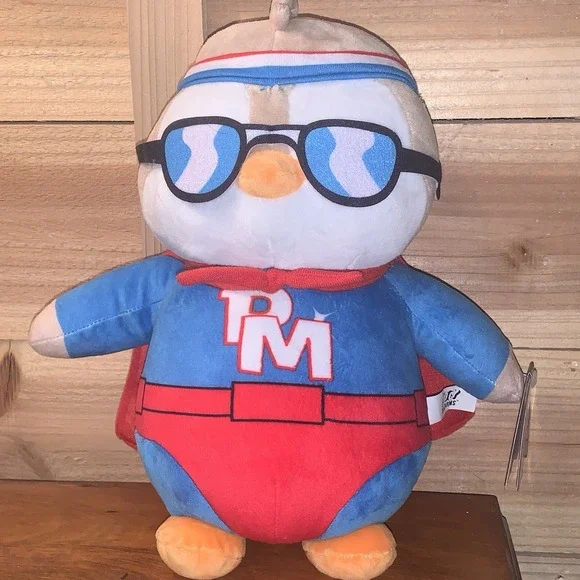 PUDGY PENGUINS Pudgy Man Superhero Red‎ Cape PLUSH Plushie 11