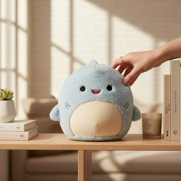 Squishmallows Plush Fuzz-A-Mallows Shark 12in Blue Very Good 1pc Sherpa 2022