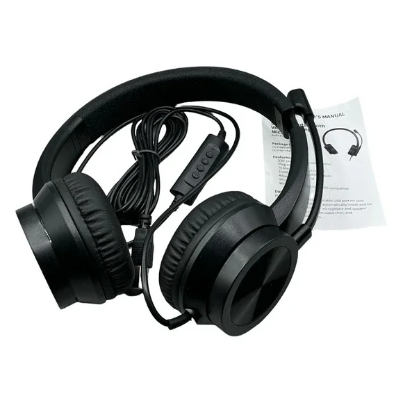 Cyber Acoustics USB-A Wired Headset with Microphone AC-5008  Noise Canceling