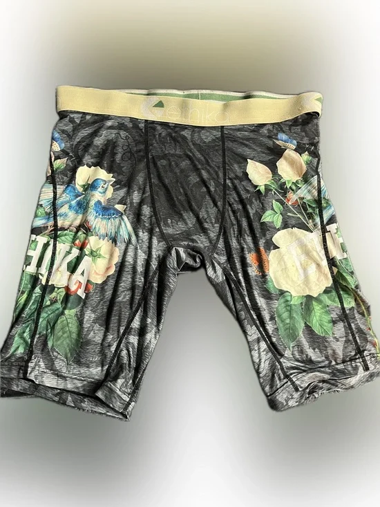 Ethika Floral & Bird Boxer Briefs in Black and Yellow euc great condition medium