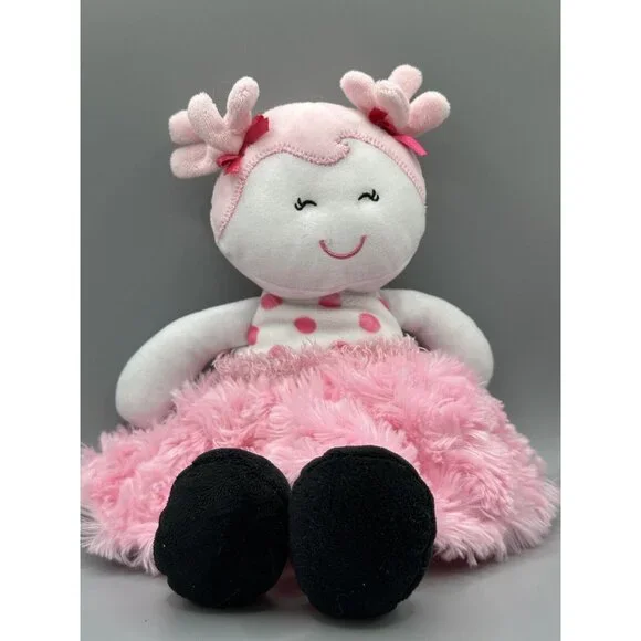 Baby Starters‎ 2016 Lovey Plush Doll Pink White Polka Dots 12'' Stuffed Animal