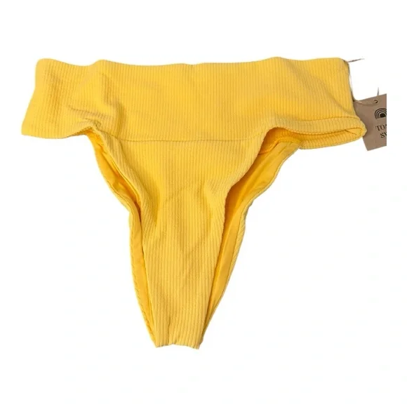 FP x‎ Toast Swim Signature Banded Waist Bikini Bottom Sunset Rib S NWT