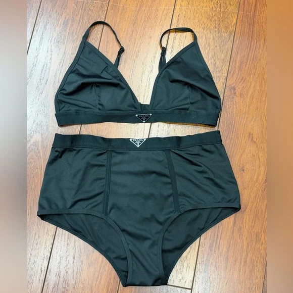 Prada Black Two-Piece Bikini Set