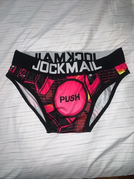 Jockmail Men’s Pink & Black Push Briefs