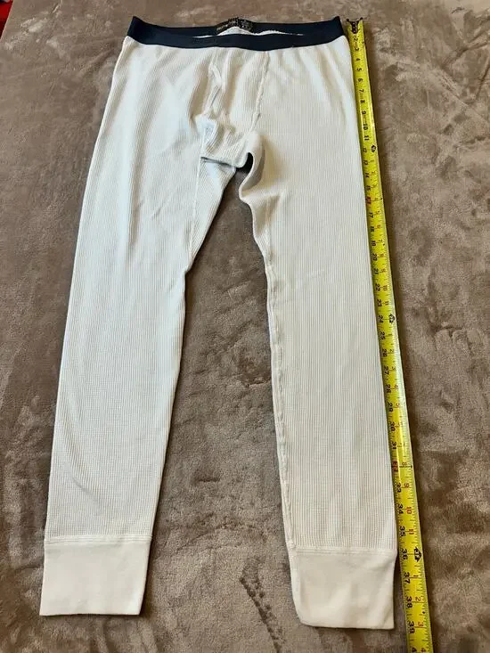 Fruit of the Loom Waffle Thermal Long Johns Pants White Large Men