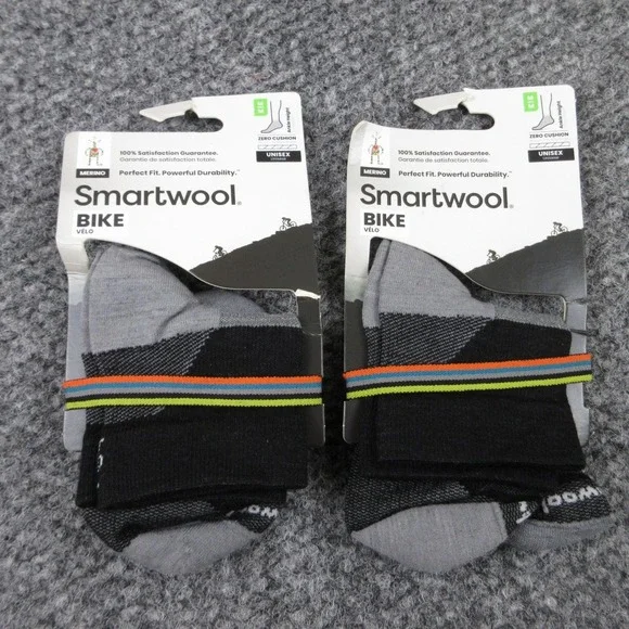 Smartwool Socks Mens M Gray Low Cut Bike Cycling Merino Wool Zero Cushion NWT