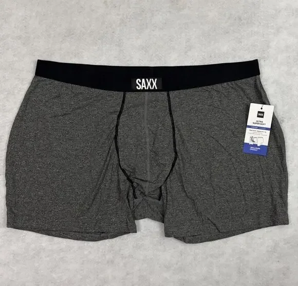 SAXX Boxer Briefs Mens 4XL Gray Ultra Super Soft BallPark Pouch NWT