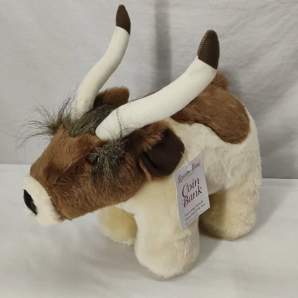 NWT Carstens Leisure Time Animals Plush Longhorn Kids‎ Gift Coin Bank