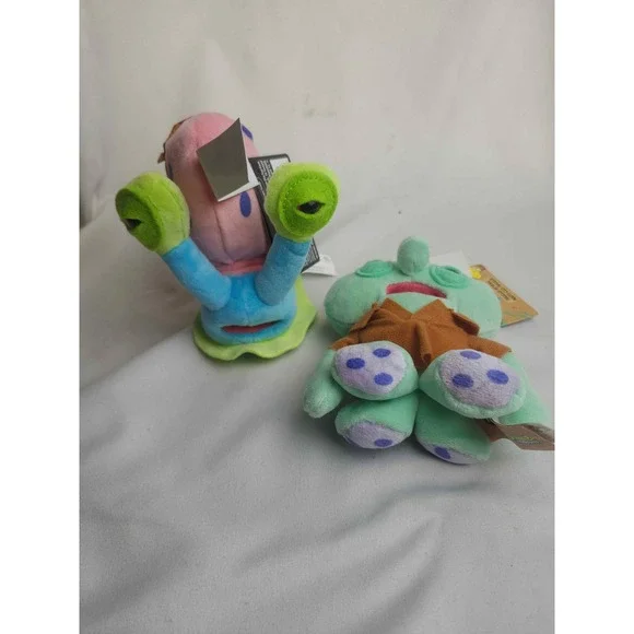 Zuru Fuggler SpongeBob SquarePants Gary and Squidward Plush Keyring Set NWT