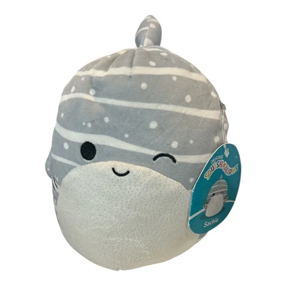 Squishmallow 7.5 Sachie Whale Shark‎ Plush Gray Ombre Sea Creature NWT