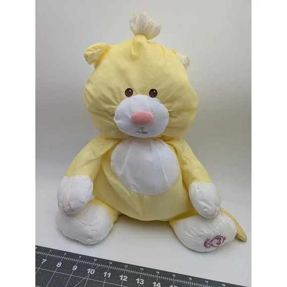 Fisher Price Puffalump Plush Cat Yellow 1986 8002 Stuffed Animal Toy No Dress