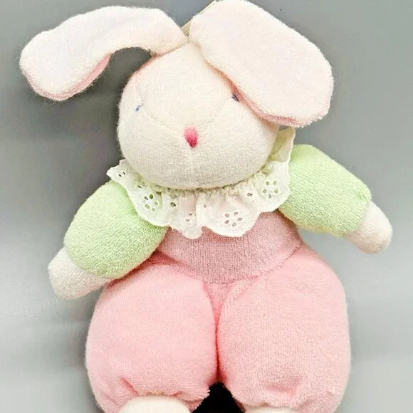 First Peek Terry Cloth Bunny Rabbit Plush Color Block‎ Rattle 8
