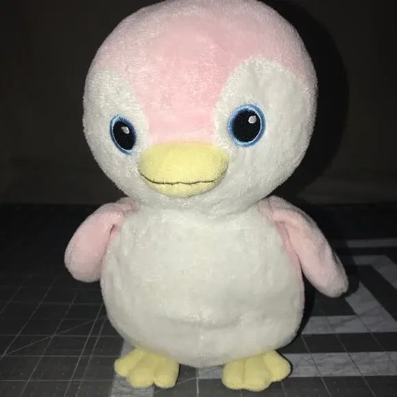 TyLux Penguin Plush 2011 Pink & White Stuffed Pellet Toy‎ 9 Inch