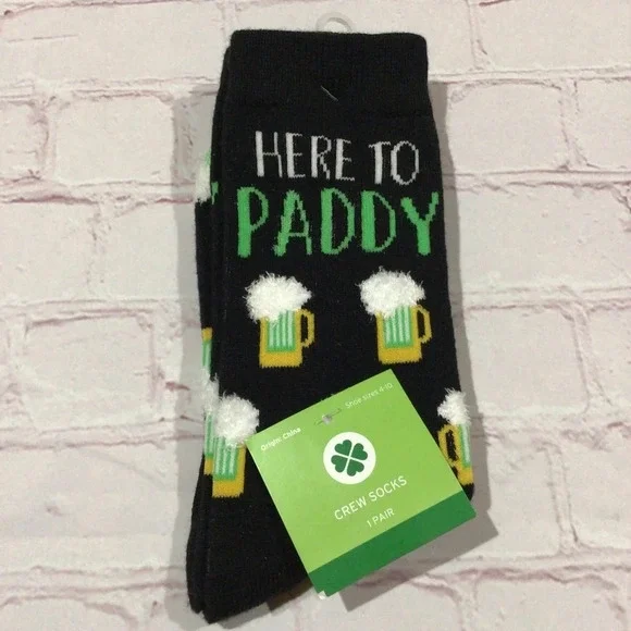 St. Patrick’s Day Here to Paddy Beer Crew Socks - NWT