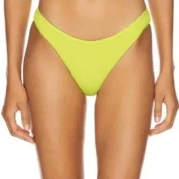 Good American Always Fits‎ Hi Cut Bikini Bottom Women's 4/XL Key Lime Swimwear