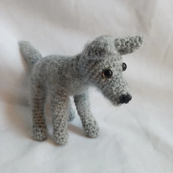 Handmade Crocheted Wolf Plush Stuffed Animal Toy