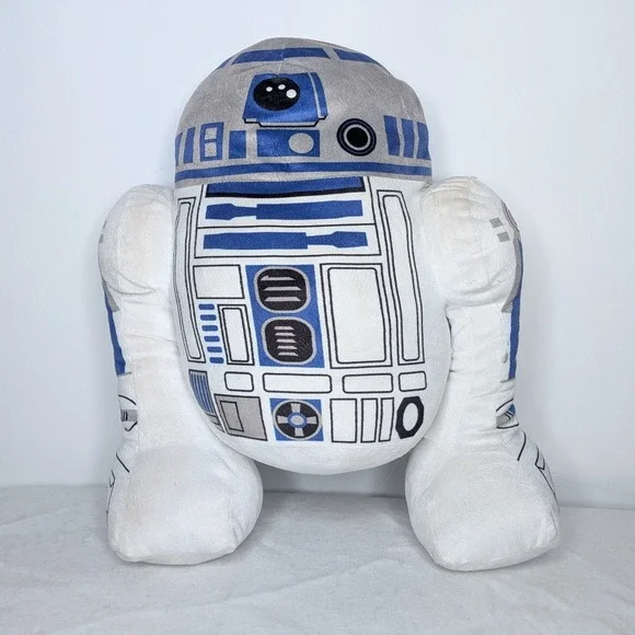 Disney Star Wars R2-D2 Large Plush Stuffed Droid Toy 18 in White Blue‎