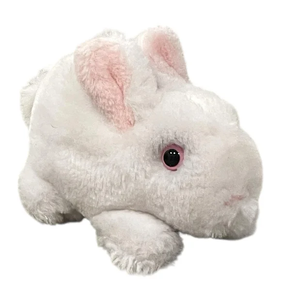 Vintage 1983 Dakin Mini Bunny Rabbit Plush White Pink Eyes Easter Toy 6