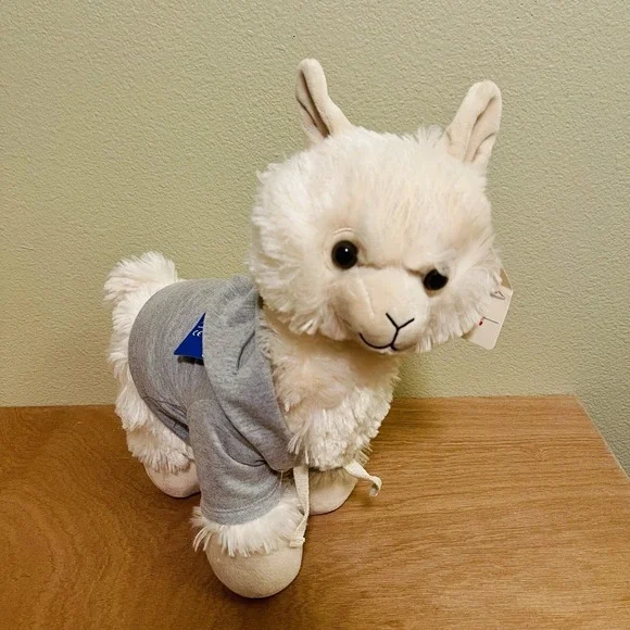 NWT Build A Bear  Workshop  Wooly Alpaca Plush Toy Cream & NWT Gray Hoodie‎