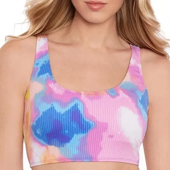 Salt + Cove Juniors Size Small Tie-Dyed Bralette Bikini Top in Multi Color 2068