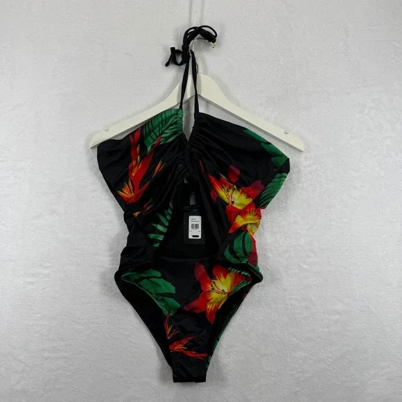 Fredericks of Hollywood Cabarita Tropical Floral One Piece Swimsuit 1X 2X‎