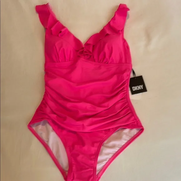 DKNY Vibrant Pink One-Piece Swimsuit
