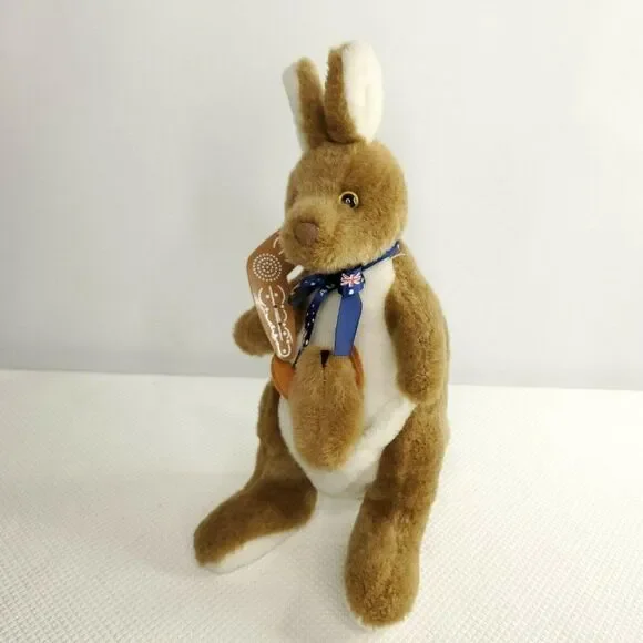 Australia Souvenir Kangaroo with Joey Boomerang Stuffed Animal Plush