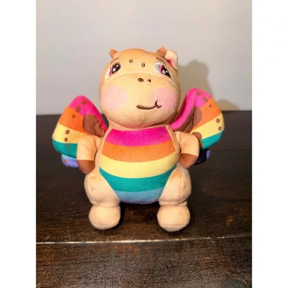 Me Rainbow Butterfly Dragon Plush Tan Stuffed‎ Animal Striped Wings 6