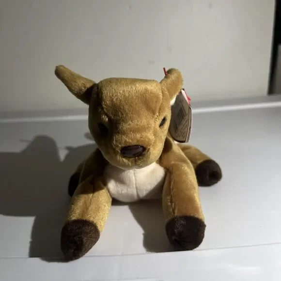 Ty Whisper the Deer Beanie Baby, so cute MWMT GREAT TO PUT RIBBON AND ON TREE