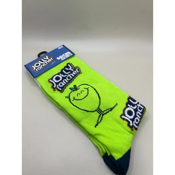 Fun‎ Novelty socks fit men size 16-12 neon green Jolly Rancher
