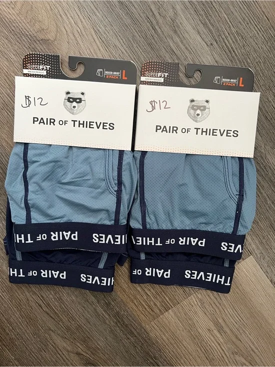 Pair of Thieves Men's Light Blue Performance Boxer Briefs - 2 Pack