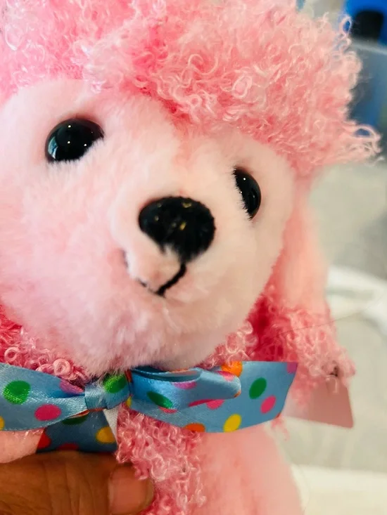 7 stuffed animals bundle Pink Plush Poodle with Polka Dot Bow