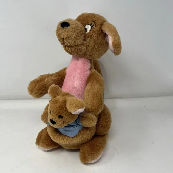 VINTAGE Disney Store World Kanga & Roo Plush Winnie The Pooh Kangaroo Joey 11