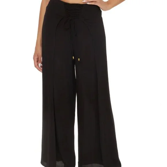 BECCA by Rebecca Virtue Women's Ponza Swim Cover-Up‎ Pants Black Size M
