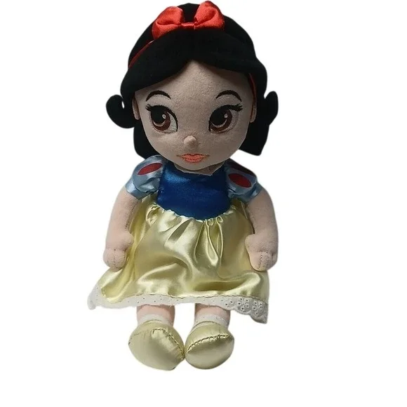 Disney Plush Doll Kids Small Yellow Blue Snow White Princess Satin Dress‎ Bow