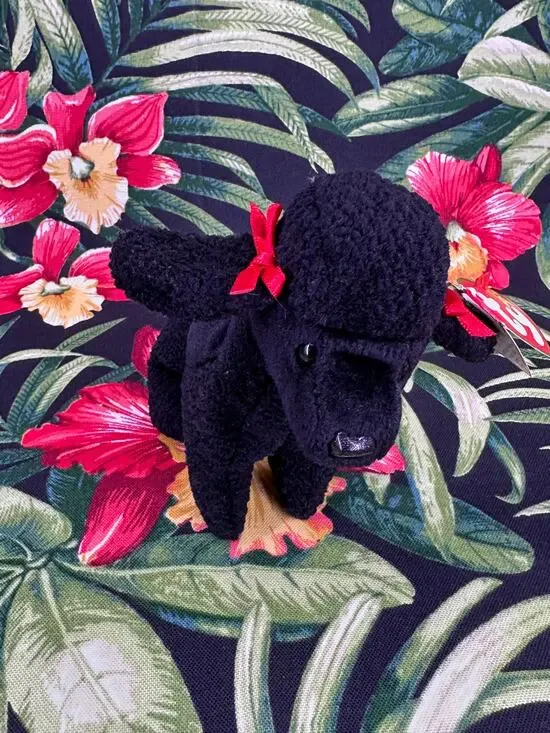 Vintage 1997 TY Black Poodle Dog GIGI Beanie Baby