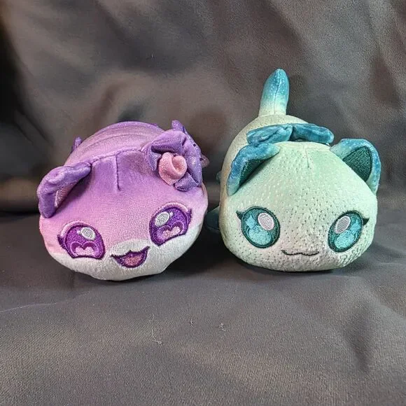 Aphmau MeeMeows Plush Lot of 2 Mermaid & Emerald Cats