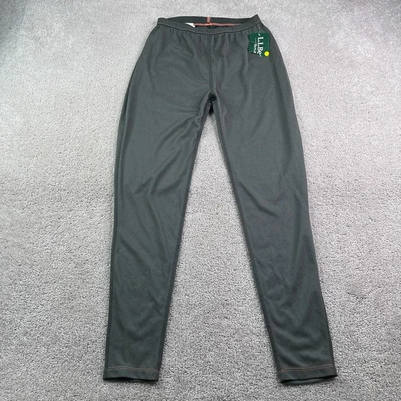 NEW LL Bean Pants Mens Small Gray Lightweight Base Layer Power Dry Leggings