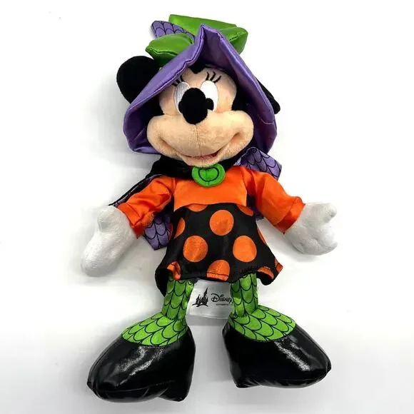 Disney Parks Minnie Mouse Halloween Plush Stuffed Dolls Witch 12
