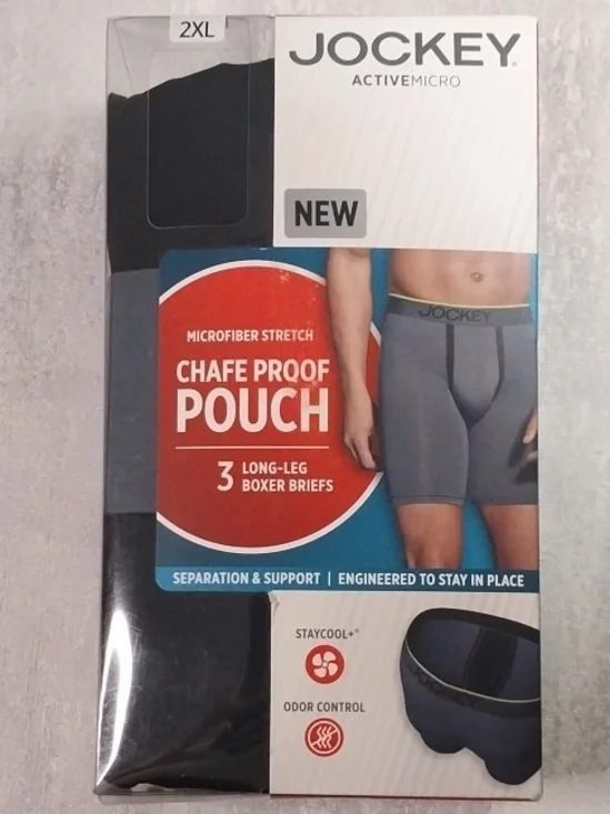 Jockey ActiveMicro Men’s Boxer Briefs — Gray & Black (3-Pack) 2XL
