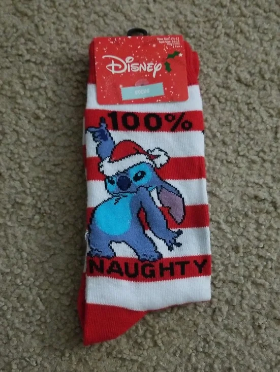 Disney Stitch Holiday Crew Socks - Red, White & Blue