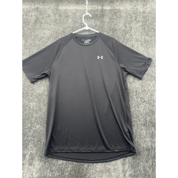 Under Armour Tech T Shirt‎ Mens XL Black Loose Fit Moisture Wicking Performance