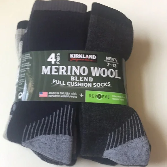 KIRKLAND SIGNATURE MERINO MEN’S WOOL BLEND SOCKS